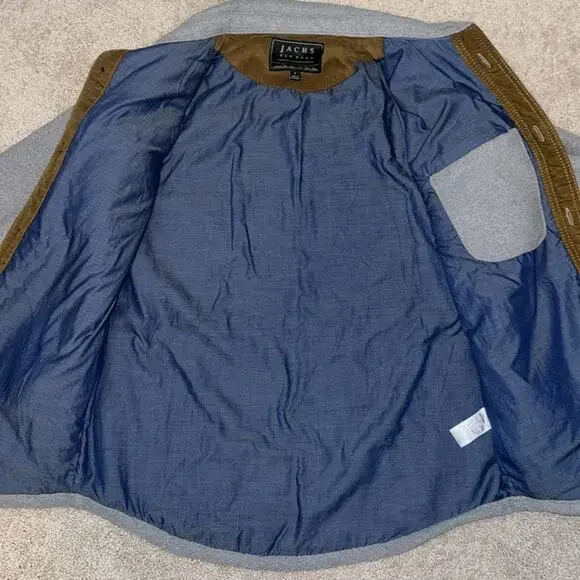Jachs Gray Wool Black Button Down Jacket Men's Small